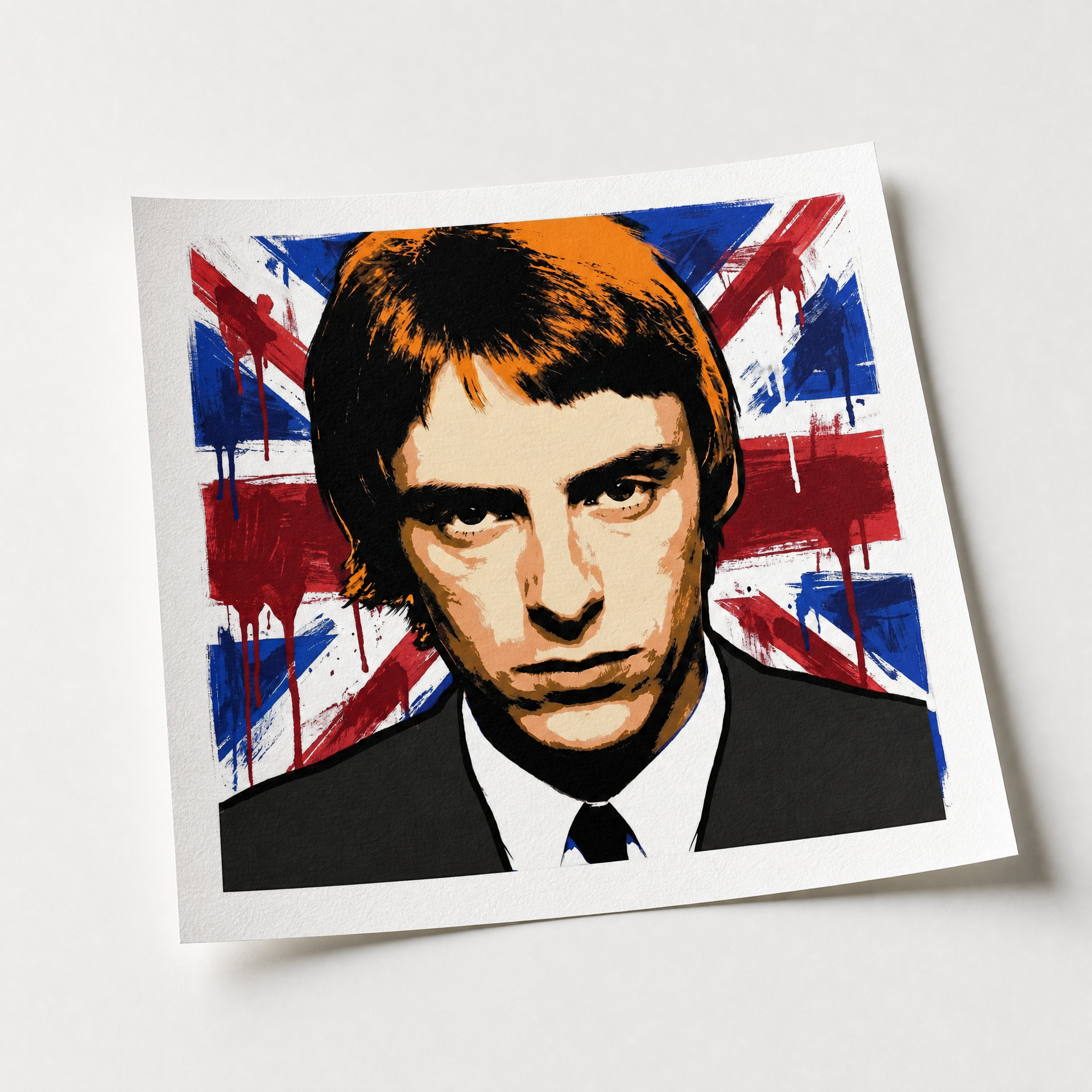 PAUL WELLER (UNION FLAG): Fine Art Quality Pop Art Square Print. Limited Edition Series of 60 (
