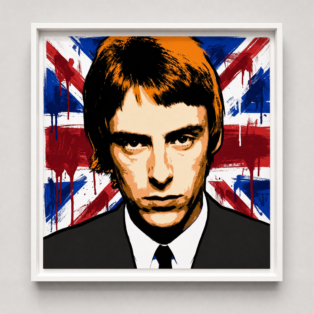 PAUL WELLER (UNION FLAG): Fine Art Quality Pop Art Square Print. Limited Edition Series of 60 (