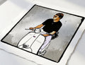 mod art, pop art, music art, PAUL WELLER LAMBRETTA SX200 (1991): Fine Art Quality Pop Art Square Print. Limited Edition Series of 60 - POP GO THE ICONS