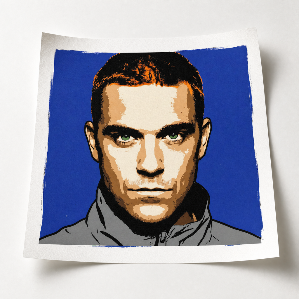 ROBBIE WILLIAMS: Fine Art Quality Pop Art Square Print. Limited Edition Series of 60
