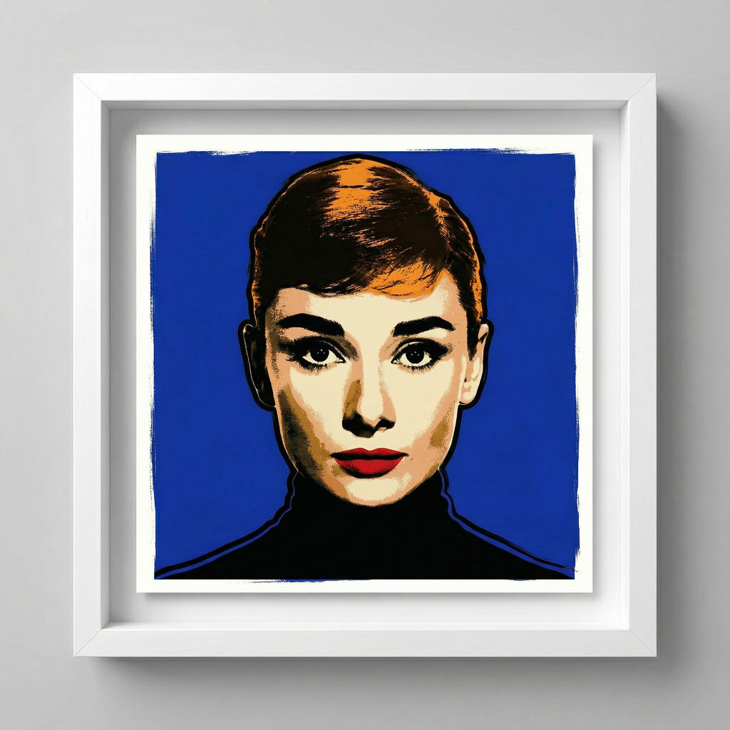 POP ART, audrey_blue_mockup3_fronton - POP GO THE ICONS ,AFFORDABLE  POP ART