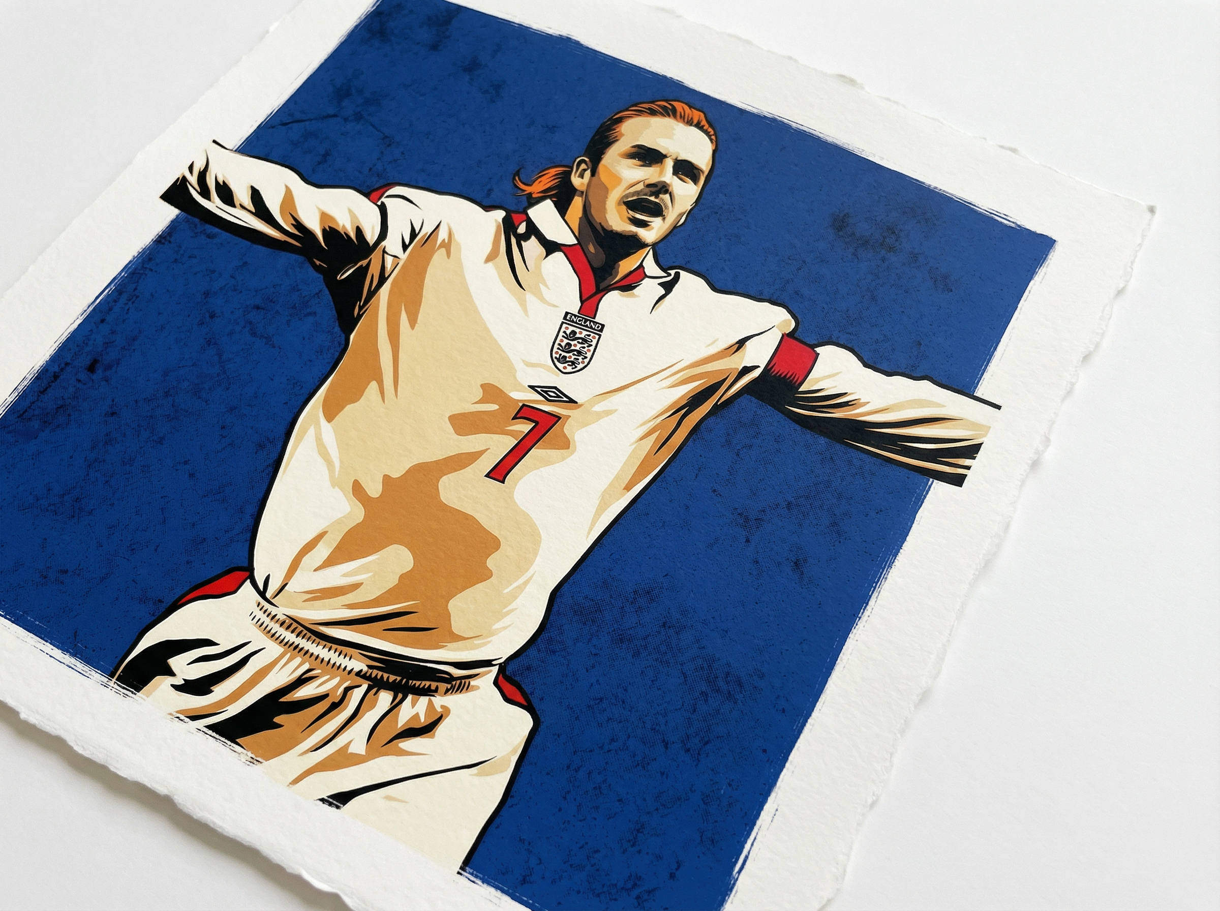 DAVID BECKHAM (ENGLAND): Fine Art Quality Pop Art Square Print. Limited dition Series of 60