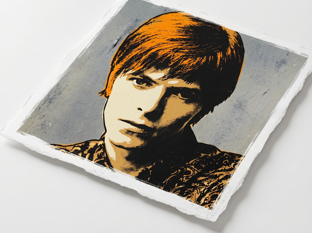 mod art, pop art, music art, DAVID BOWIE (1967) Fine Art Quality Pop Art Square Print. Limited Edition Series of 60 - POP GO THE ICONS