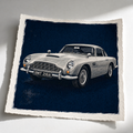 BMT 216A: Fine Art Quality Pop Art Square Print. Limited Edition Series of 60. James Bond, Aston Martin DB5