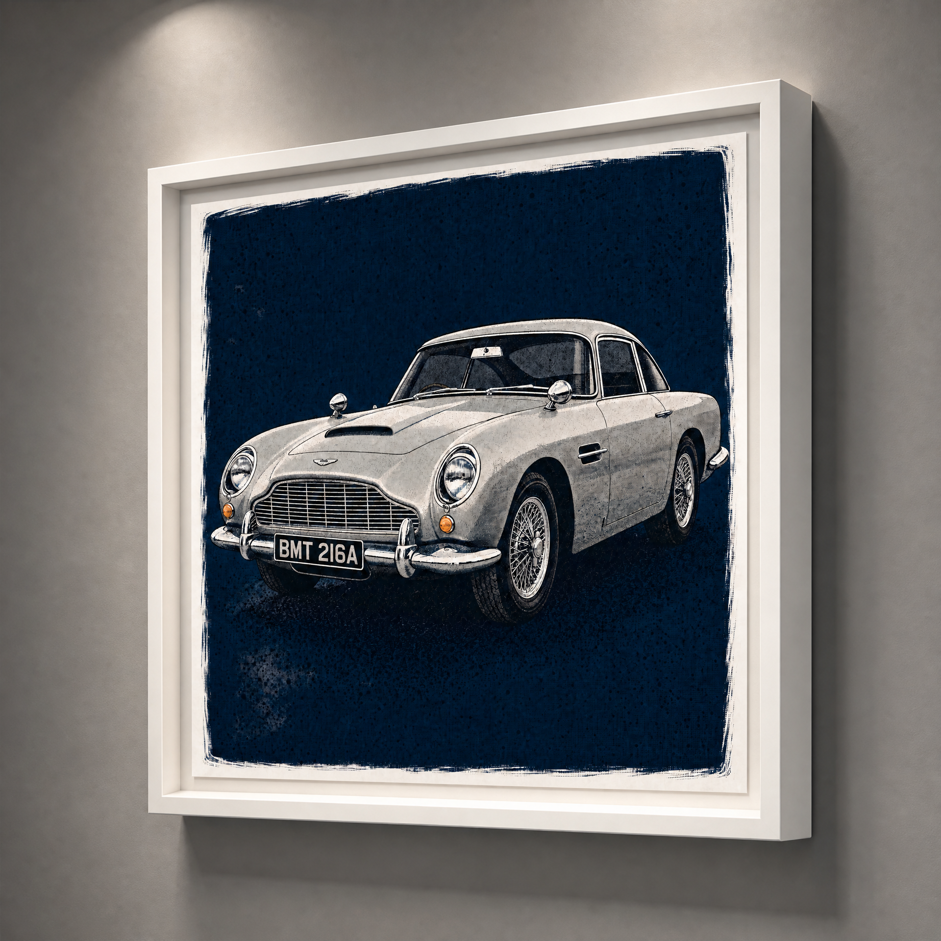 BMT 216A: Fine Art Quality Pop Art Square Print. Limited Edition Series of 60. James Bond, Aston Martin DB5