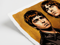 mod art, pop art, music art, BROTHERS (GOLD): Fine Art Quality Pop Art Landscape Print Oasis. Limited Edition Series of 60 - POP GO THE ICONS
