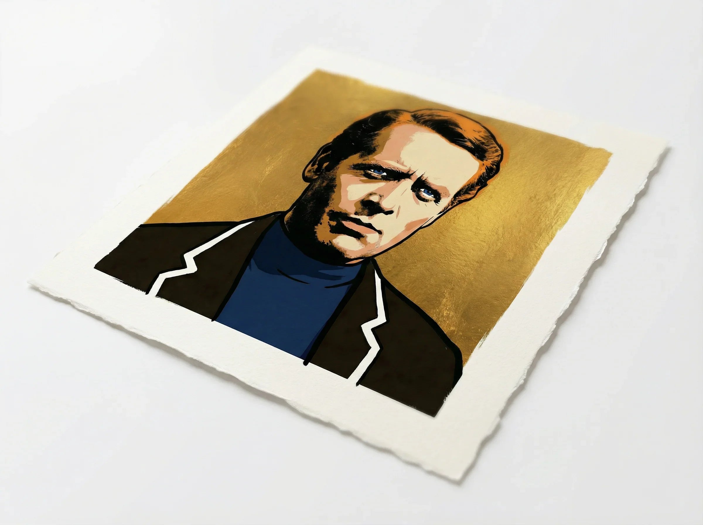 mod art, pop art, music art, THE PRISONER (GOLD): Fine Art Quality Pop Art Square Print. Limited Edition Series of 60 - POP GO THE ICONS