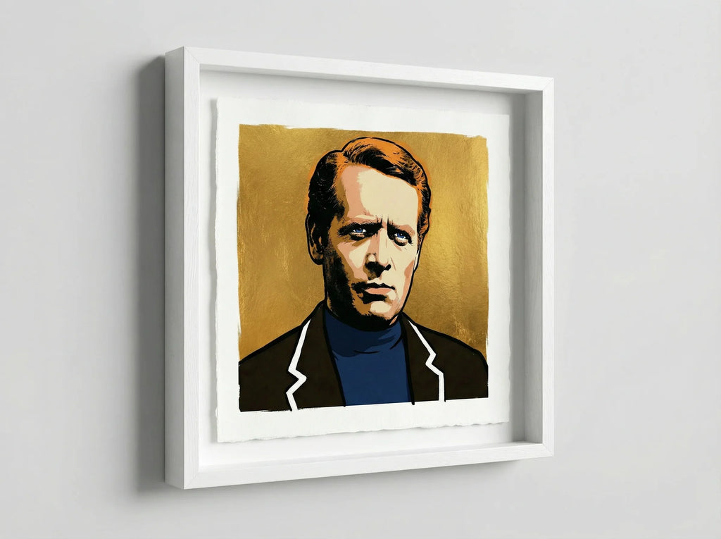 mod art, pop art, music art, THE PRISONER (GOLD): Fine Art Quality Pop Art Square Print. Limited Edition Series of 60 - POP GO THE ICONS
