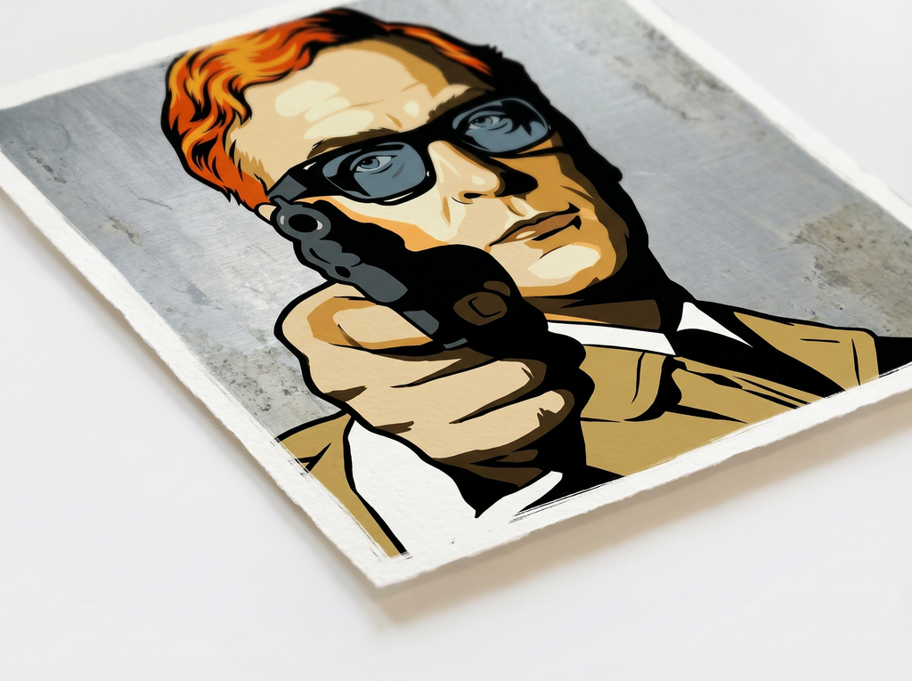 mod art, pop art, music art, MICHAEL CAINE (HARRY PALMER): Fine Art Quality Pop Art Square Print. Limited Edition Series of 60 - POP GO THE ICONS