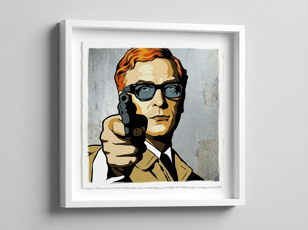 mod art, pop art, music art, MICHAEL CAINE (HARRY PALMER): Fine Art Quality Pop Art Square Print. Limited Edition Series of 60 - POP GO THE ICONS