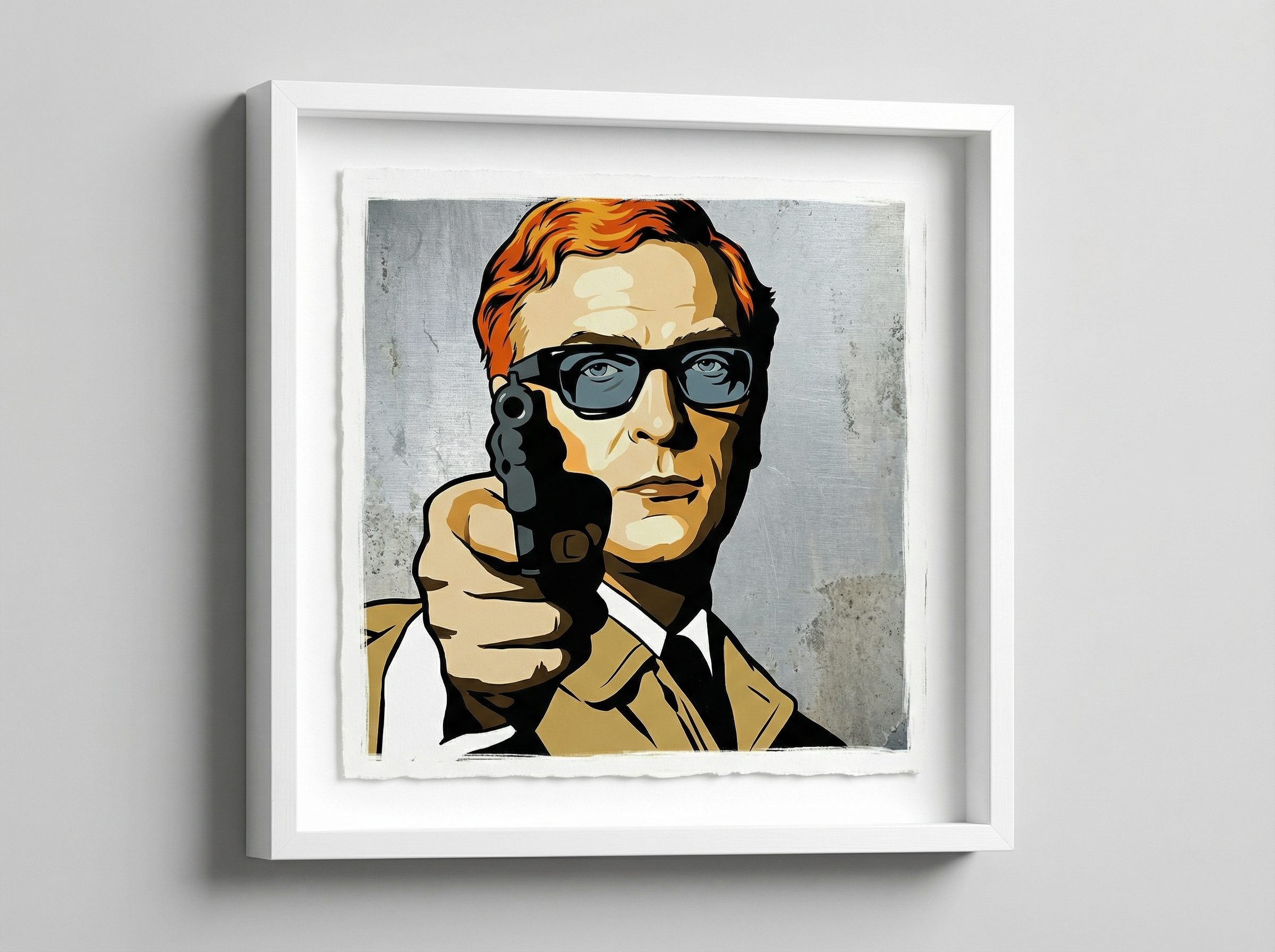 mod art, pop art, music art, MICHAEL CAINE (HARRY PALMER): Fine Art Quality Pop Art Square Print. Limited Edition Series of 60 - POP GO THE ICONS