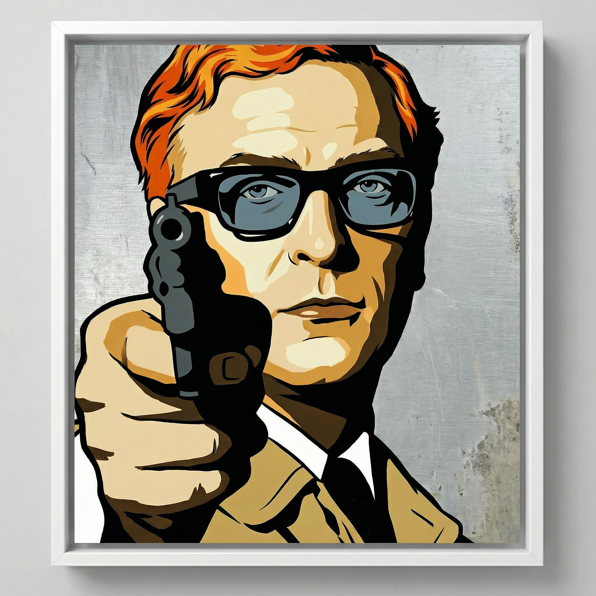 mod art, pop art, music art, MICHAEL CAINE (HARRY PALMER): Fine Art Quality Pop Art Square Print. Limited Edition Series of 60 - POP GO THE ICONS