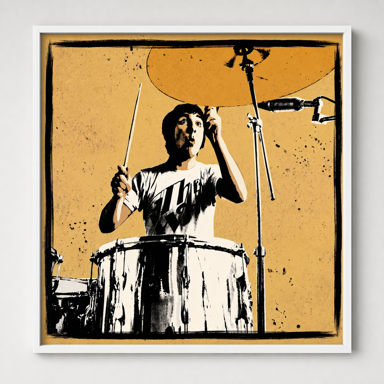 mod art, pop art, music art, KEITH MOON (DRUMS): Fine Art Quality Pop Art Square Print. Limited Edition Series of 60 - POP GO THE ICONS