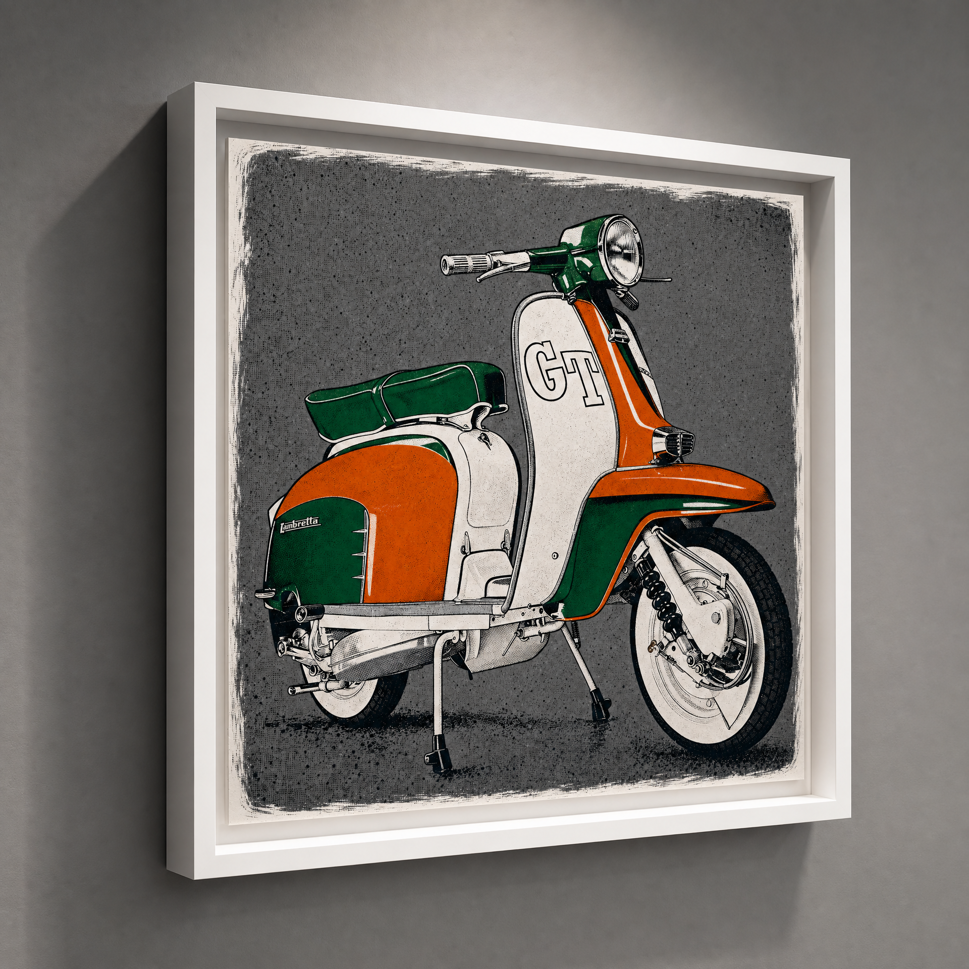 LAMBRETTA TV/GT: Fine Art Quality Pop Art Square Print. Limited Edition Series of 60