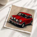 HMP 729G: Fine Art Quality Pop Art Square Print. Limited Edition Series of 60. The Italiamn Job, Red Mini Cooper, Aston Martin DB5 (Copy)