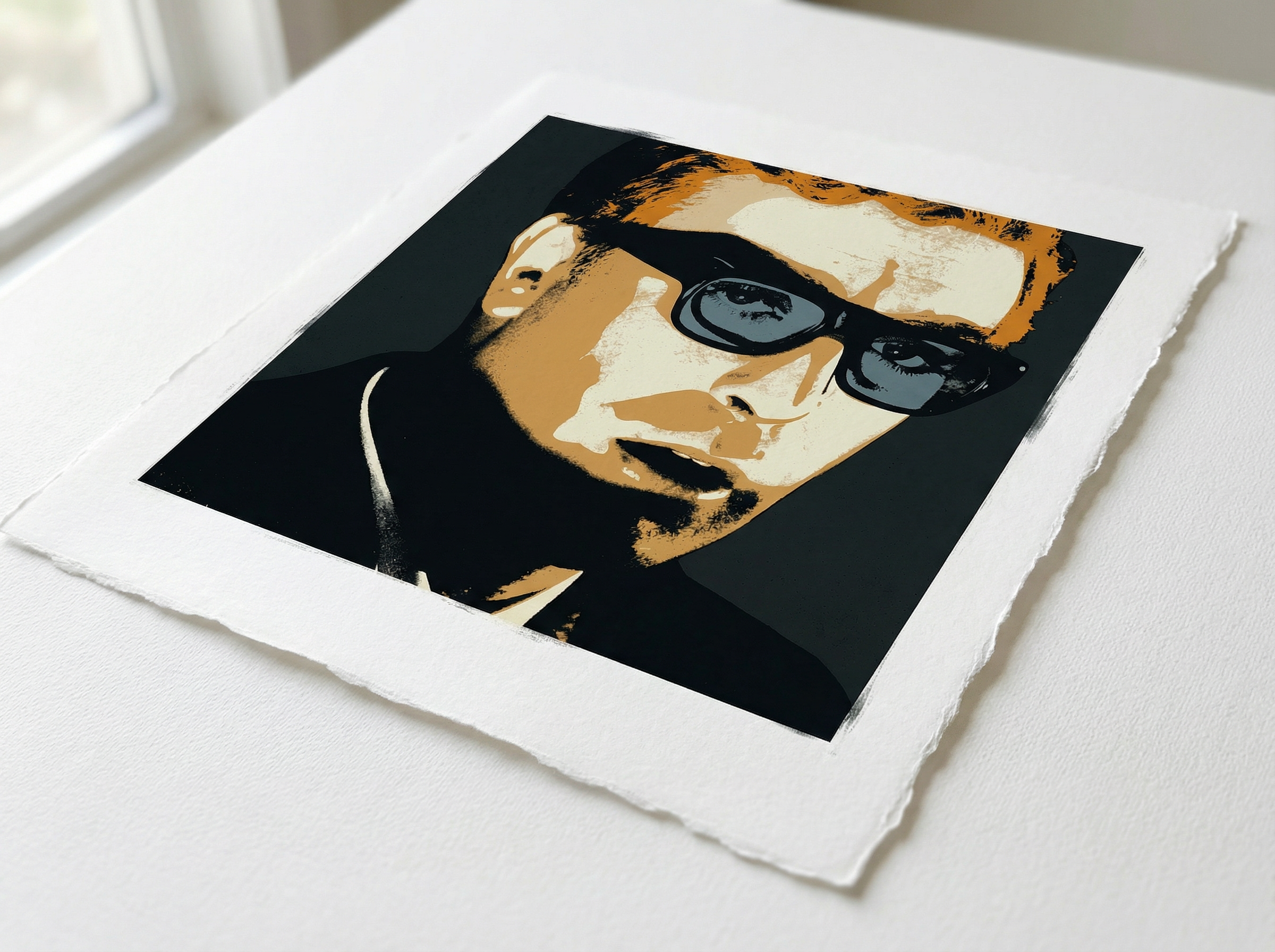 mod art, pop art, music art, MICHAEL CAINE (HARRY PALMER SHADOW): Fine Art Quality Pop Art Square Print. Limited Edition Series of 60 - POP GO THE ICONS