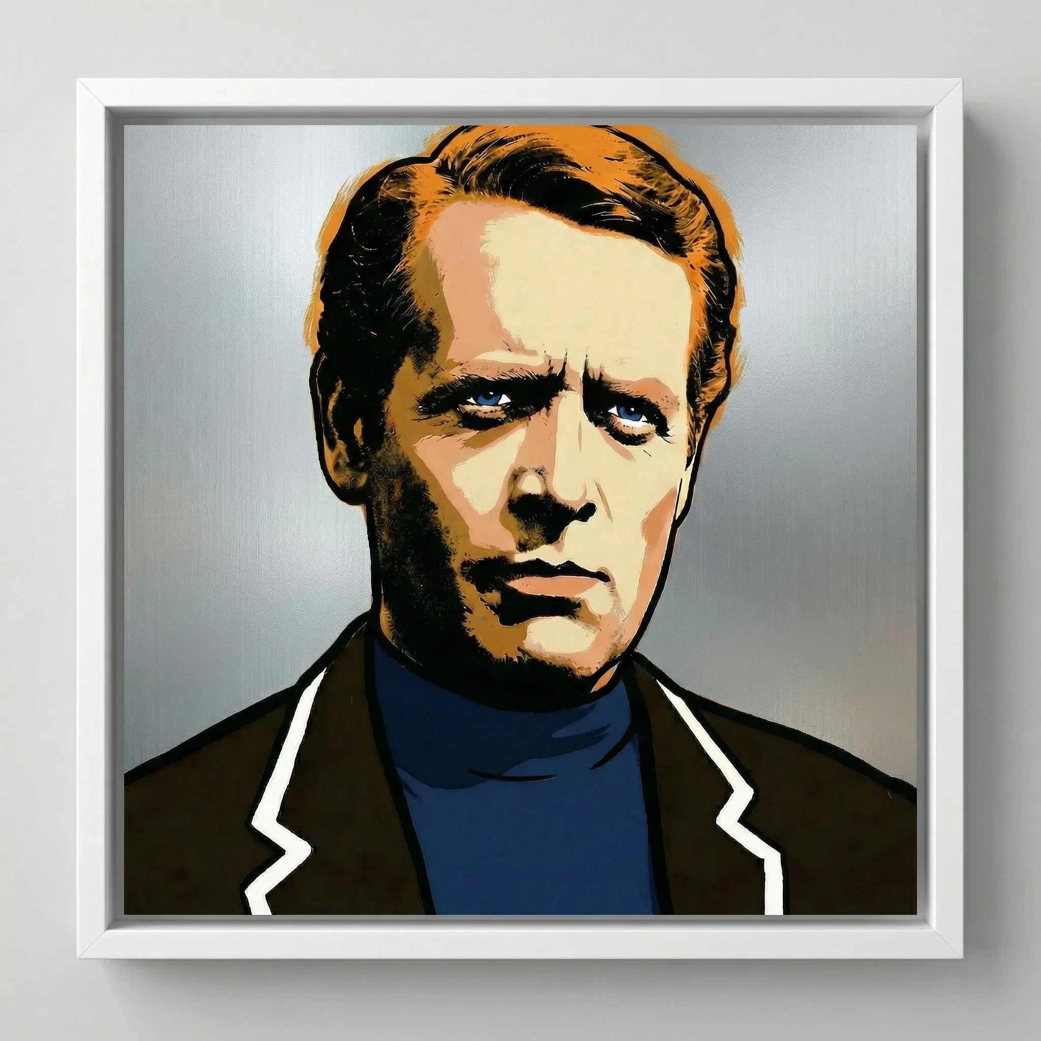 mod art, pop art, music art, THE PRISONER (SILVER): Fine Art Quality Pop Art Square Print. Limited Edition Series of 60 - POP GO THE ICONS