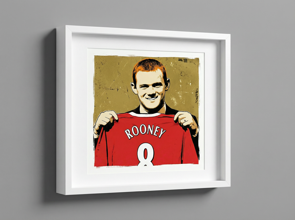 mod art, pop art, music art, WAYNE ROONEY 8 (GOLD): Fine Art Quality Pop Art Square Print. Limited dition Series of 60 - POP GO THE ICONS