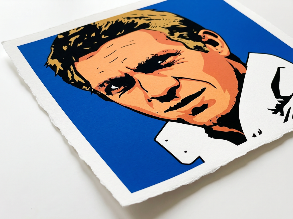 mod art, pop art, music art, STEVE McQUEEN (BLUE): Fine Art Quality Pop Art Square Print. Limited Edition Series of 60 - POP GO THE ICONS
