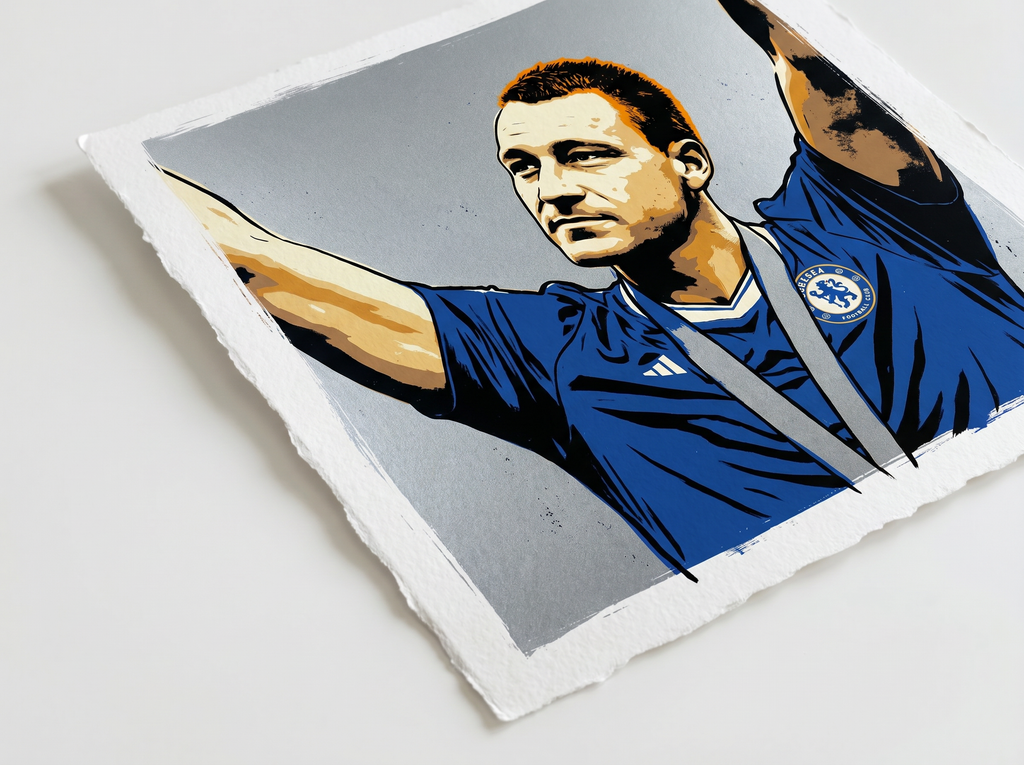 mod art, pop art, music art, CAPTAIN, LEADER, LEGEND (JOHN TERRY): Fine Art Quality Pop Art Square Print. Limited dition Series of 60 (Copy) - POP GO THE ICONS