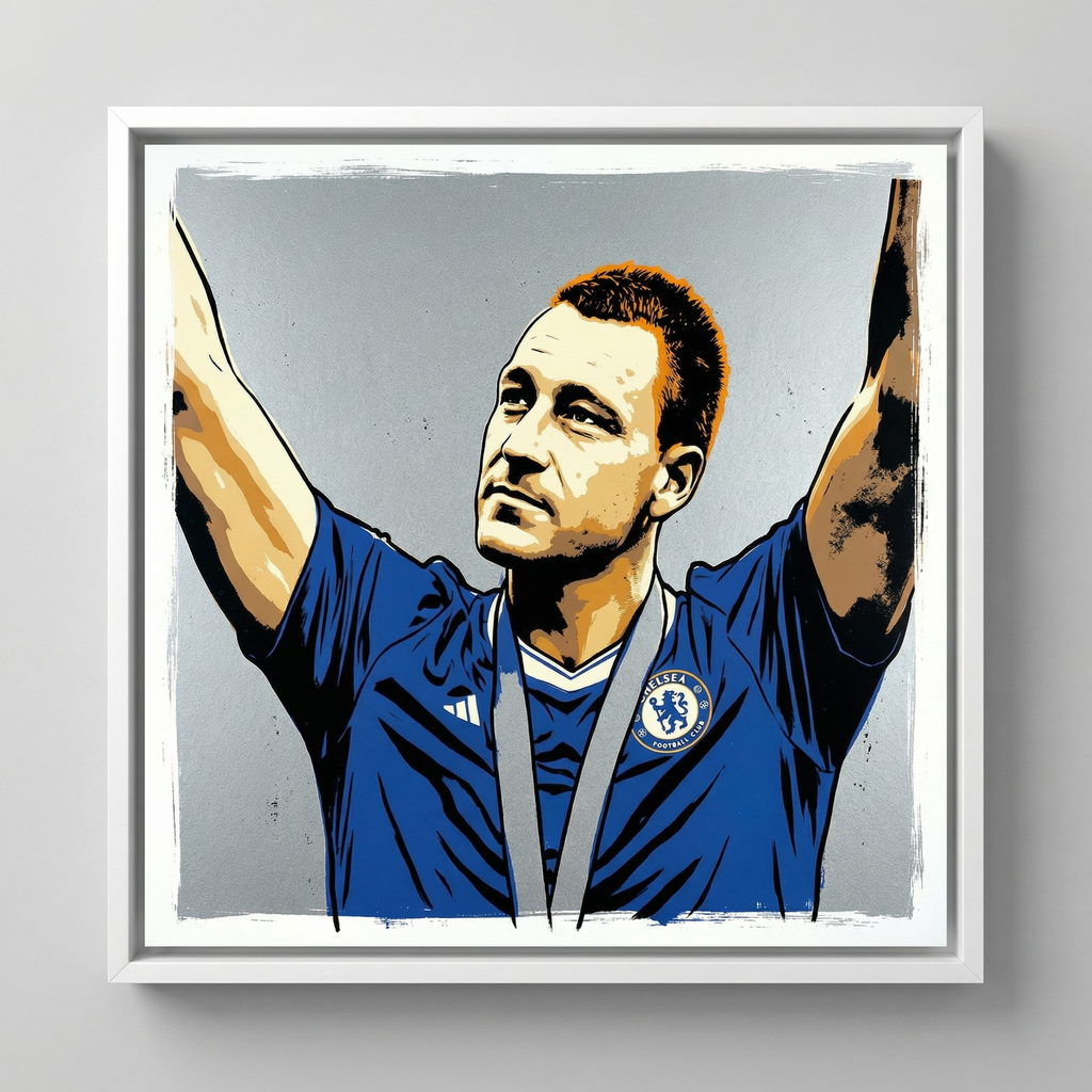 mod art, pop art, music art, CAPTAIN, LEADER, LEGEND (JOHN TERRY): Fine Art Quality Pop Art Square Print. Limited dition Series of 60 (Copy) - POP GO THE ICONS