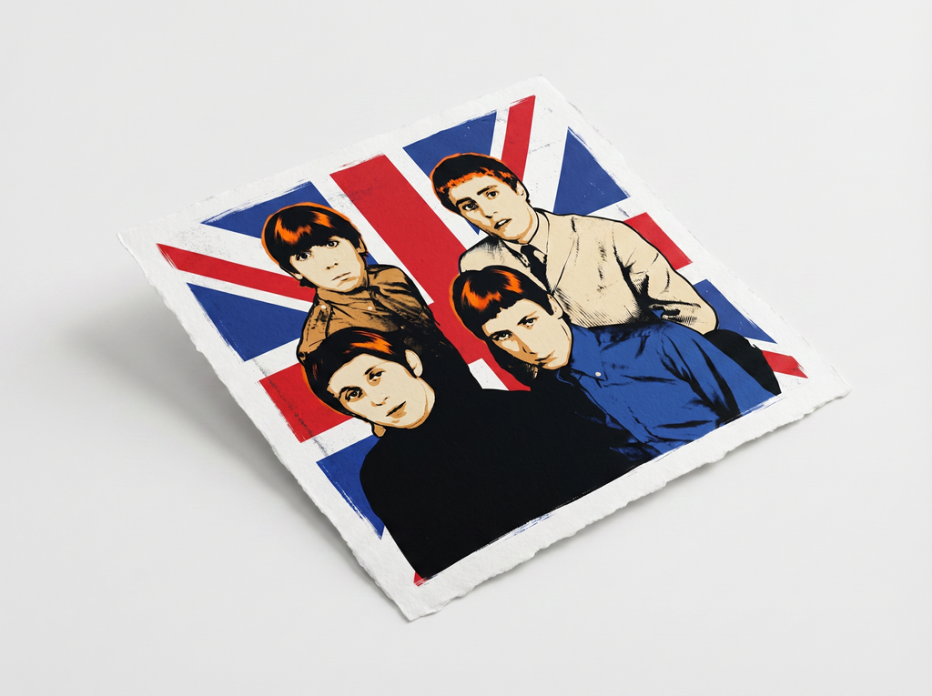 mod art, pop art, music art, THE WHO (FLAG): Fine Art Quality Pop Art Square Print. Limited Edition Series of 60 - POP GO THE ICONS