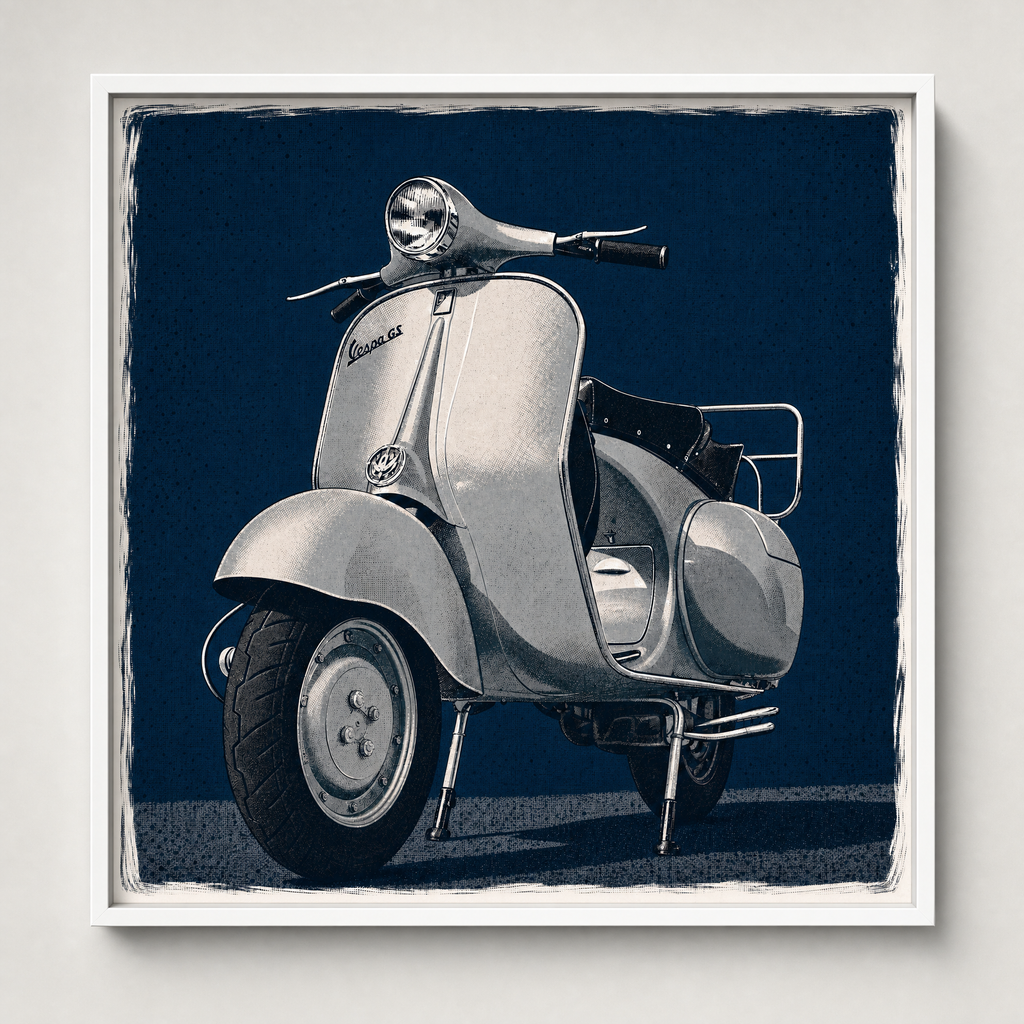 VESPA GS: Fine Art Quality Pop Art Square Print. Limited Edition Series of 60