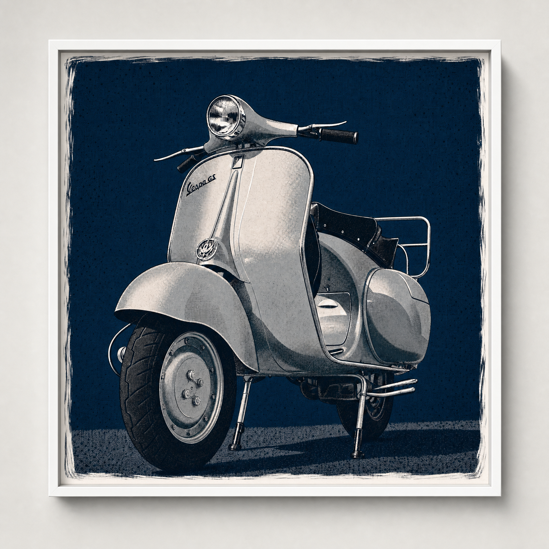 VESPA GS: Fine Art Quality Pop Art Square Print. Limited Edition Series of 60
