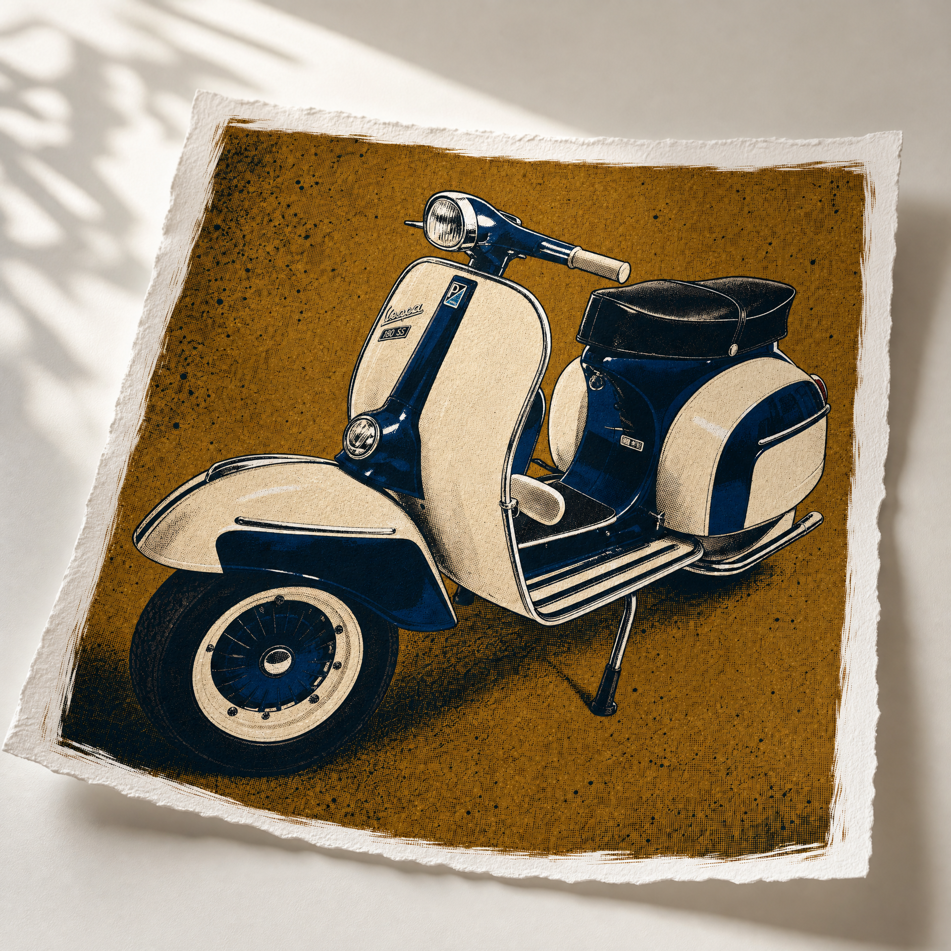 mod art, pop art, music art, VESPA SS180: Fine Art Quality Pop Art Square Print. Limited Edition Series of 60 - POP GO THE ICONS