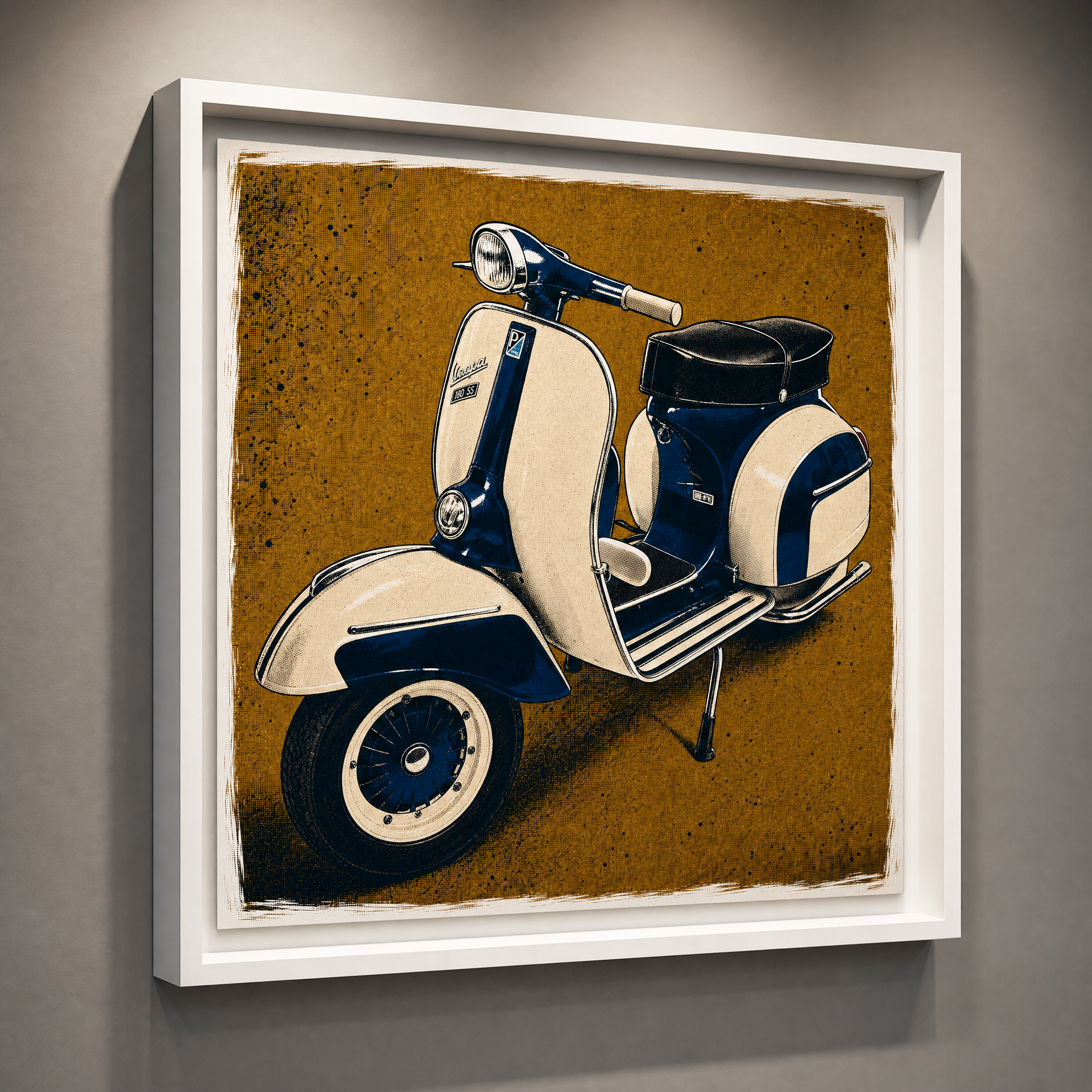 mod art, pop art, music art, VESPA SS180: Fine Art Quality Pop Art Square Print. Limited Edition Series of 60 - POP GO THE ICONS