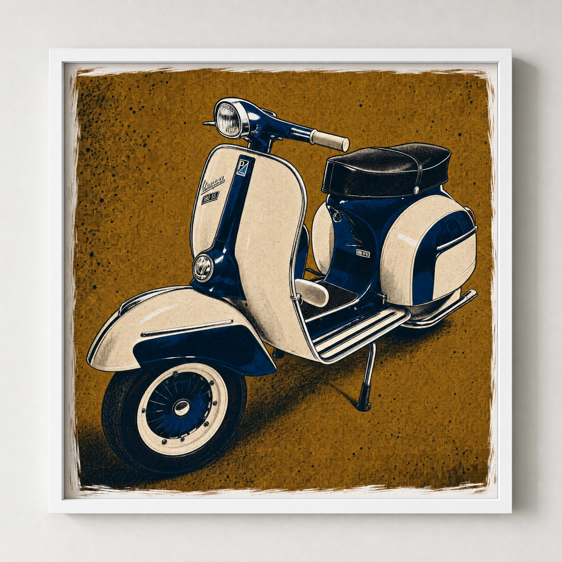 mod art, pop art, music art, VESPA SS180: Fine Art Quality Pop Art Square Print. Limited Edition Series of 60 - POP GO THE ICONS